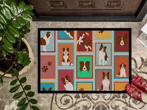 Miniatura 3 de Caroline's Treasures MLM1149MAT - Felpudo rojo Border Collie de 18 x 27 pulgadas, para interiores y exteriores, para entrada, antideslizante, Border
