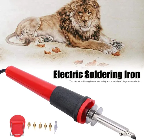 Miniatura 8 de Kit de soldador de madera, herramienta de combustión de madera, juego de bolígrafos de combustión de madera, juego de soldador eléctrico, pluma
