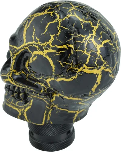 Miniatura 5 de Lunsom Pomo de palanca de cambios con forma de calavera de resina, perilla de palanca de cambios para transmisión de auto, compatible con vehículos