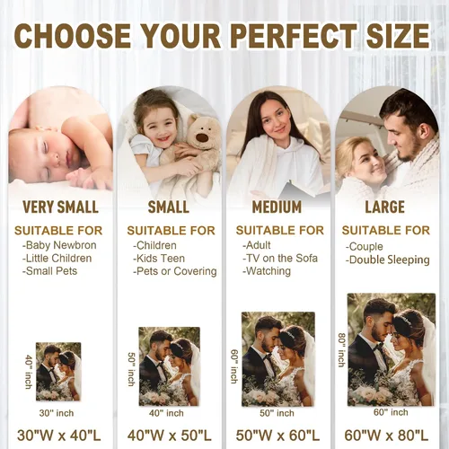 Miniatura 6 de Yofair - Manta personalizada con imagen y texto "I Love You" para aniversario, regalos, boda, mujeres, hombres, pareja, novio, novia, esposa y esposo