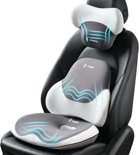 Miniatura 21 de FLORICH Cojín de Asiento con Soporte Lumbar para Silla de Oficina, Soporte de Respaldo Inferior del Automóvil, Almohada Ergonómica para Silla de Gris