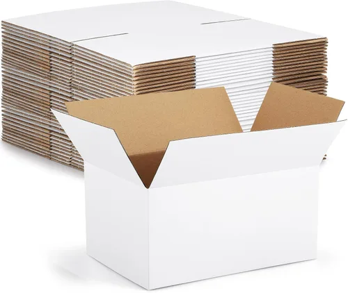 Miniatura 12 de Eupako Cajas de envío pequeñas, 6 x 4 x 4 x 4, paquete de 30 unidades, cajas de cartón corrugado, cajas de cartón para embalaje de pequeñas Blanco