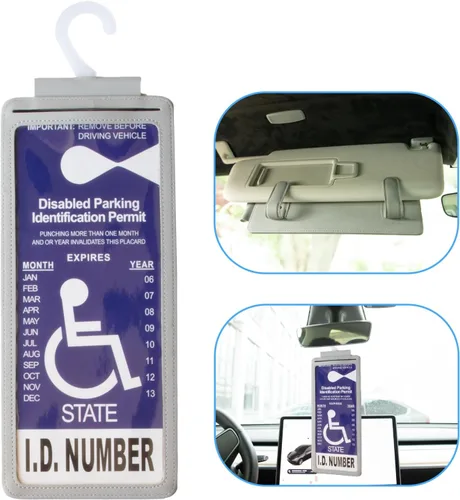 Miniatura 7 de Portaplacas portátil para discapacitados para auto - Protector ultra transparente para portaplacas de discapacitados con asa y funda - Portaplacas
