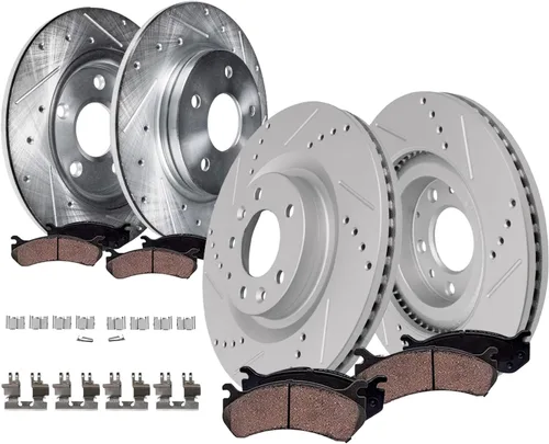 Miniatura 22 de Detroit Axle - Pastillas de freno para Nissan Quest 2004-2017, X-Trail 2005-2006, pastillas de freno de cerámica delanteras y traseras con repuesto