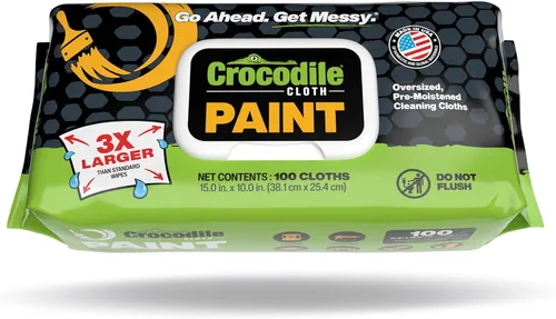Crocodile Cloth Toallitas de limpieza de pintura, 100 unidades (15 x 10 pulgadas), paños de limpieza resistentes para preparación de pintura y