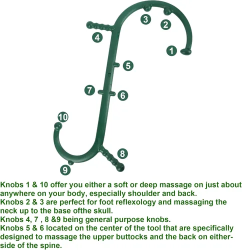 Miniatura 4 de Caña de Masaje Shrdaepe para Puntos de Activación, Tejido Profundo Corporal, Masajeador Manual para Espalda, Cuello, Hombros, Piernas y Pies, Verde
