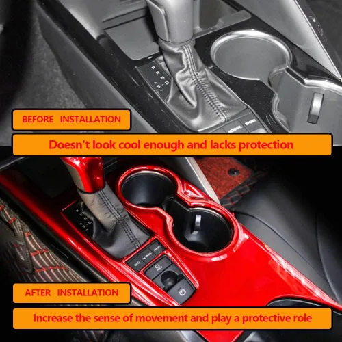 Miniatura 2 de Panel de control de la manija de cambio, 1 unidad, decoración interior del automóvil, accesorios para interiores de automóviles, accesorios para Rojo