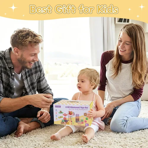 Miniatura 8 de Juguetes para bebés de 6 a 12 meses, juguetes Montessori 6 en 1 para niños pequeños de 1 a 3 años, juguete sensorial de cuerda sensorial para bebés