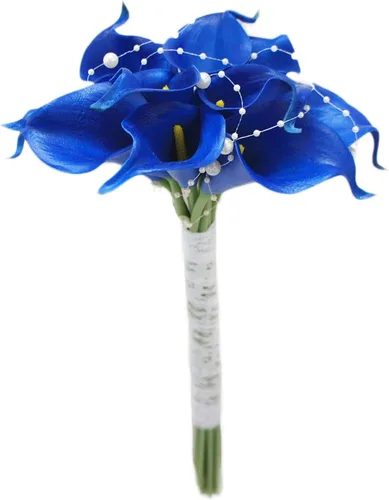 Miniatura 10 de Mini ramos de flores artificiales de 15 pulgadas con 10 tallos (Auroral)
