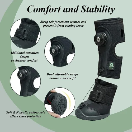 Miniatura 2 de Soporte ortopédico para patas traseras para perros, bota ajustable sin nudillos para patas delanteras o traseras, arrastre de patas y soporte