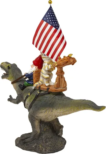 Miniatura 7 de Funny Guy Mugs Estatua de gnomo de jardín - T-Rex Fellowship - Escultura de gnomo de jardín para interiores y exteriores para patio, patio o césped