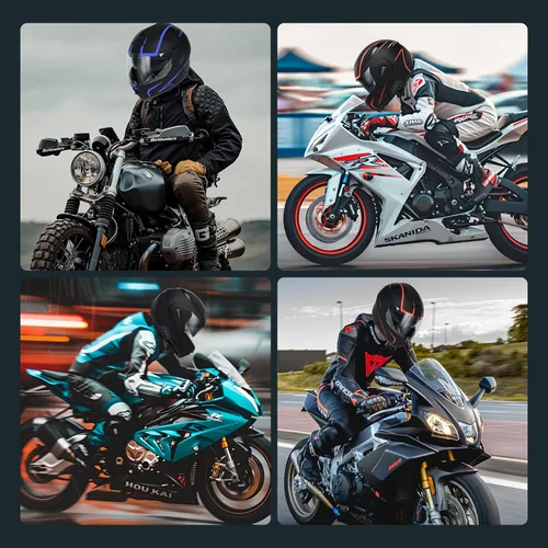 Miniatura 7 de Casco modular Bluetooth para motocicleta, aprobado por DOT, doble visera, abatible, de cara completa, con Bluetooth, casco de motocicleta integrado