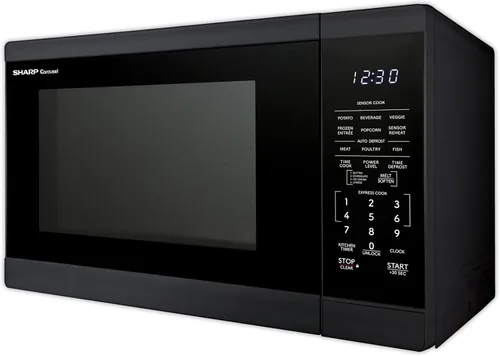 Miniatura 12 de SHARP Horno microondas para encimera con plato giratorio extraíble de 12.4 pulgadas, 1100 vatios, 1.4 pies cúbicos, color negro