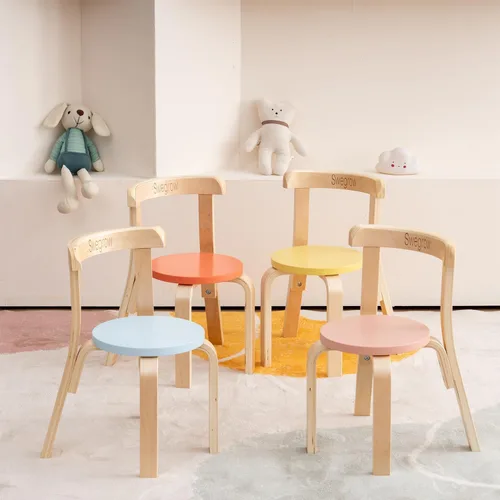 Miniatura 2 de Swegrow Silla de Madera para Niños, Silla para Niños Pequeños para Mesa, Sillas Apilables para Niños, Muebles de Madera para Niños para Familia/Sala