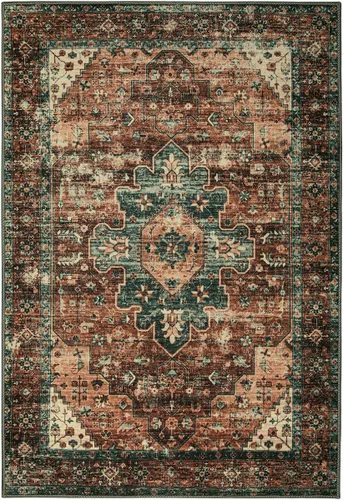 Miniatura 5 de Moynesa Alfombra Lavable Vintage para Baño, Alfombra Pequeña de Área 2x3 para Entrada Alfombra para Puerta Interior, Alfombras de Cocina Boho Rojo