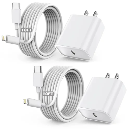 Miniatura 11 de Paquete de 2 cargadores rápidos para iPhone, cargador tipo C, carga rápida, suministro de energía, bloque de carga rápida, enchufe de viaje con 2