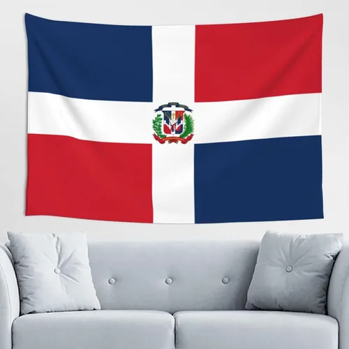 Miniatura 2 de LIFANGMI Tapiz decorativo con bandera de la República Dominicana, 60 x 40 pulgadas, para dormitorio, sala de estar, dormitorio universitario