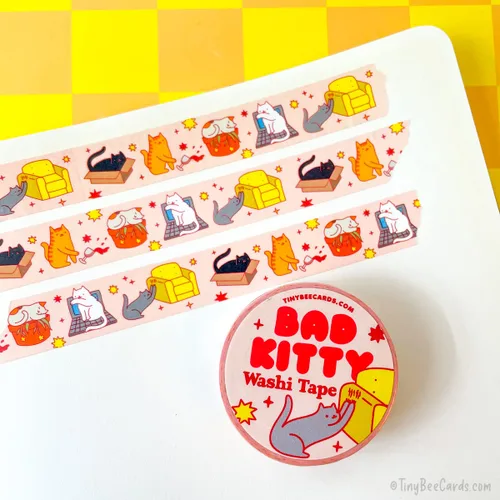 Miniatura 2 de Tiny Bee Cards Bad Kitty Mischief Washi Tape
