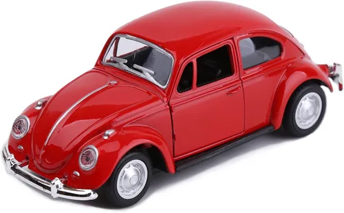 Miniatura 6 de Berry President 1967 Clásico Beetle Bug Vintage 1/32 Escala Diecast Metal Tire de Coche de Juguete Modelo para Regalo/Niños (ROJO)