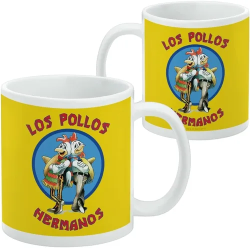 Miniatura 2 de Breaking Bad Los Pollos Hermanos - Taza de café de cerámica, tazas de regalo novedosas para café, té y bebidas calientes, 11 onzas, color blanco