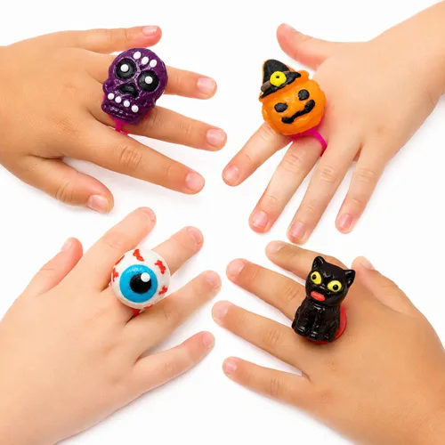 Fruidles 12 anillos de dulces de Halloween, caramelos duros, envueltos individualmente (paquete de 12)