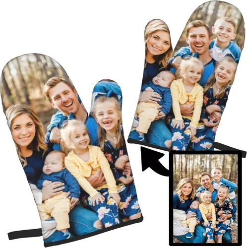 Miniatura 14 de Manoplas de horno personalizadas y agarraderas personalizadas con tu cara, regalos de repostería para mujeres para cocinar en la cocina, barbacoa