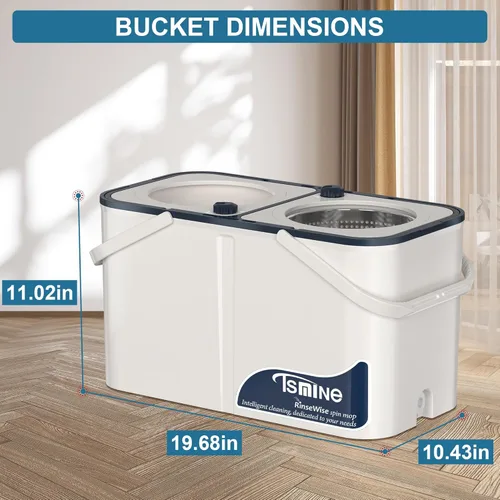Miniatura 6 de Mopa giratoria de gran capacidad Gen 1 y cubo, para hogares grandes y días de limpieza profunda, sistema de 4 cámaras que separa el agua sucia