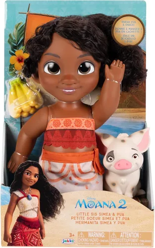Miniatura 6 de Disney Moana 2 Hermana Pequeña Simea Muñeca y Figura de Pua - Juego de Muñecas para Niñas Oficialmente Licenciado, Gran Regalo de Cumpleaños, Regalo