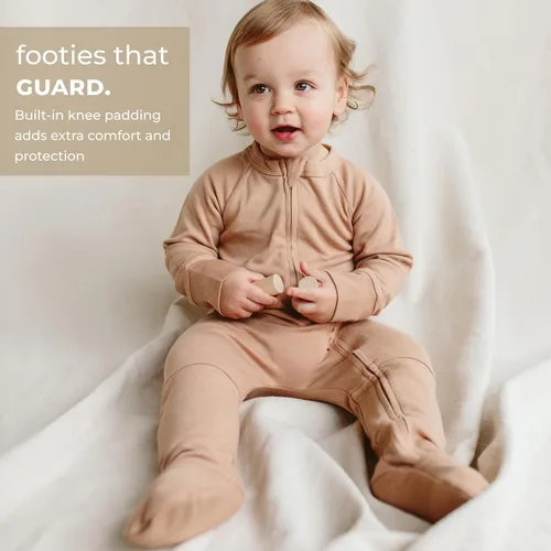 Miniatura 4 de goumikids Viscosa de Bambú Algodón Orgánico Cremallera Footies, Arenisca
