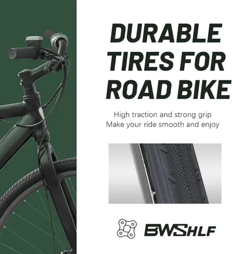 Miniatura 4 de BWSHLF 700x23/25/28/35c Road Bike Tire, Folding Bead Replacement Cycling Bicycle Tires Black Durable 2 Pack