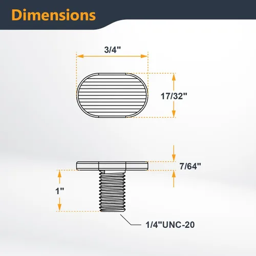 Miniatura 3 de POWERTEC Paquete de 20 pernos de riel en T de 1/4"-20 para pista en T, pernos de ranura en T de 1 pulgada de largo para pista en T universal