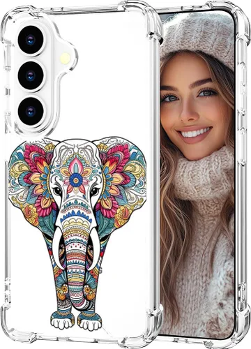 Miniatura 104 de Hungo Funda compatible con Samsung Galaxy S23 con diseño floral y bonito diseño transparente, femenino para mujeres y niñas, con hermoso clavel