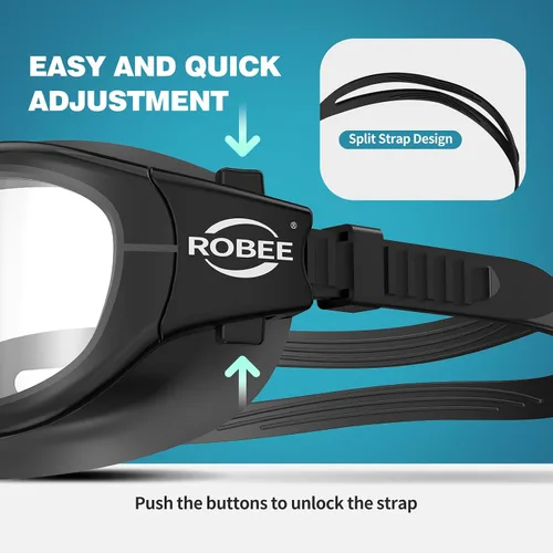 Miniatura 4 de Robee Gafas de natación, gafas de natación polarizadas para adultos, para hombres, mujeres y jóvenes, gafas de piscina de agua