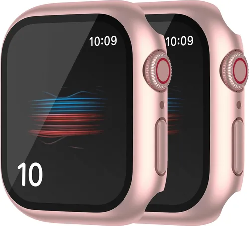 Miniatura 27 de Paquete de 2 fundas rígidas de 1.496 pulgadas para Apple Watch Series 3, 2, 1, 1.496 pulgadas, protector de pantalla de vidrio templado, cobertura