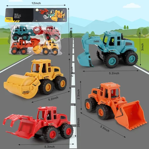Miniatura 2 de 4 juguetes de construcción, camiones de construcción accionados por fricción, camiones de arena, juguetes para exteriores con excavadora, camión