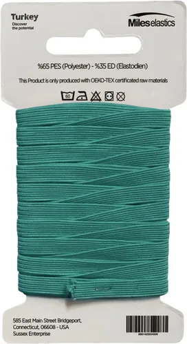 Miniatura 3 de Miles - Elástico plano trenzado, elástico, fuerte elástico, costura elástica, 1/4 pulgadas (0.250 in) por 5,46 yardas (16.4 ft), fuerte elástico