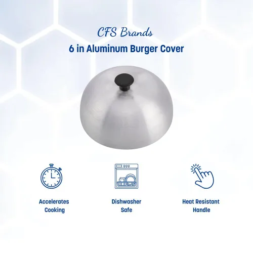Miniatura 2 de Carlisle FoodService Products 60103 Cubierta de aluminio para hamburguesas/cúpula de fusión de queso, 6