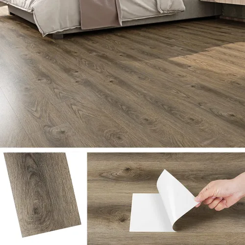 Miniatura 9 de Livelynine Azulejos de vinilo para despegar y pegar, tablones impermeables de madera de cerezo de 6 pulgadas x 3 pies, 4 unidades de azulejos