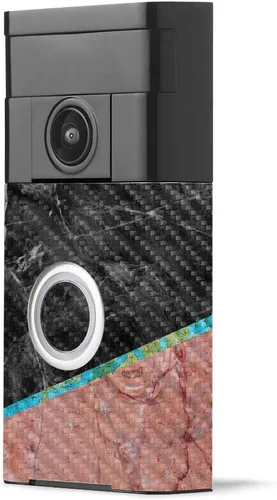 Miniatura 12 de MightySkins - Piel de fibra de carbono para timbre de video con anillo – Madera abstracta Acabado de fibra de carbono texturizado protector