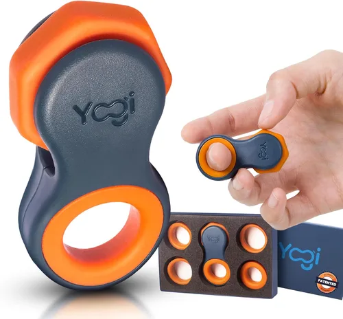 Miniatura 10 de Yogi Fidget Toy para adultos y niños – Juguete sensorial para aliviar el estrés con 5 anillos de silicona para los dedos – Fidget silencioso