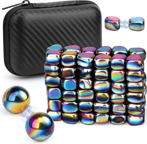 Miniatura 9 de Genial imán de ferrita para adultos, piedras mangéticas con funda de fibra para un fácil transporte, magnético con dos bolas magnéticas para Negro