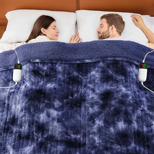 Miniatura 23 de greenoak Manta eléctrica con calefacción, manta térmica de piel sintética Sherpa para sofá cama, regalos cálidos de invierno para mujeres/ella