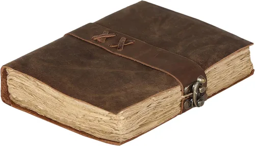 Miniatura 10 de Diario de cuero vintage hecho a mano de búfalo no rellenable con papel de borde irregular – Diario encuadernado en cuero para mujeres, hombres