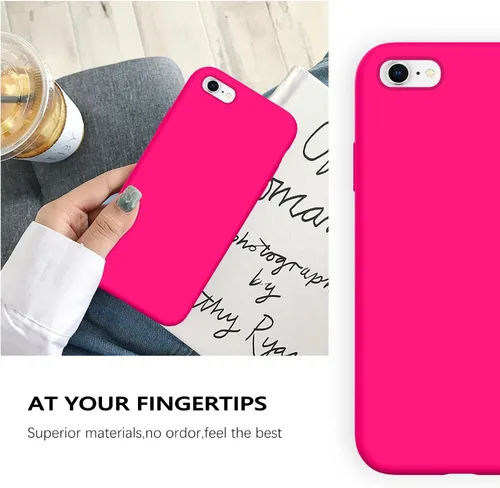 Miniatura 8 de GUAGUA Funda compatible con iPhone 6s, iPhone 6, silicona líquida, gel suave, goma delgada, ligera, forro de microfibra, con textura, a prueba