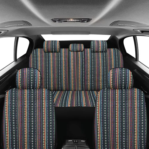 Miniatura 3 de Pariitadin Juego completo de fundas de asiento estilo Baja con almohadillas para cinturón de seguridad, fundas de asiento lavables y transpirables