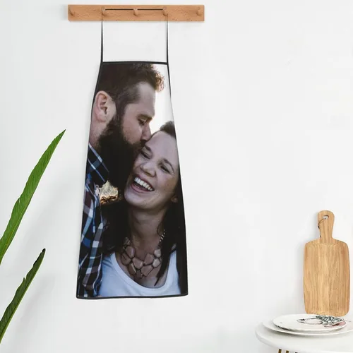 Miniatura 5 de Delantales personalizados con diseño de imagen de texto fotográfico para adultos, hombres, mujeres, parrilla, cocina, 40