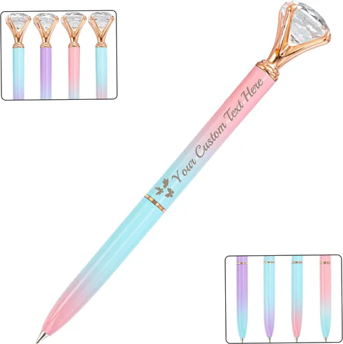 Miniatura 29 de STREADVE 12 bolígrafos personalizados con nombre, bolígrafo de diamante personalizado, grabado gratis, logotipo, texto, escritura suave, regalos