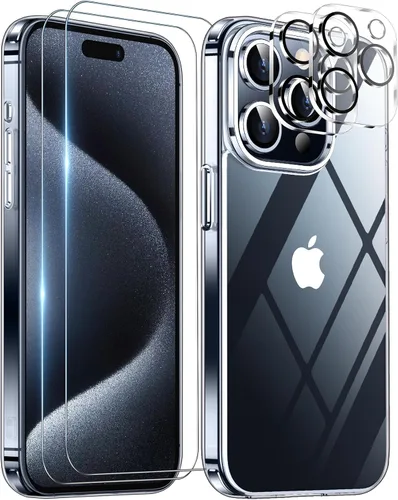 Funda transparente diseñada para iPhone 15 ProMax, transparente, no amarillea, protección contra caídas de grado militar, delgada, a prueba de