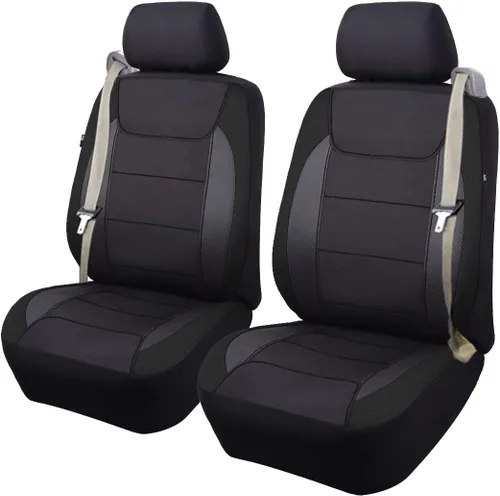 Miniatura 13 de Flying Banner Fundas de asiento de automóvil de fibra de carbono de calidad, tela de malla de aire, deportiva, respaldo bajo, respaldo alto