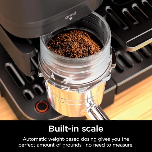 Miniatura 5 de Ninja Luxe Café Premier, máquina de café expreso, cafetera de goteo y preparación rápida en frío, molinillo integrado, manipulación asistida